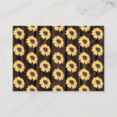 Rustikale Sonnenblumendusche Windelwanne Windelwan Begleitkarte (Rückseite)