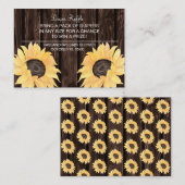 Rustikale Sonnenblumendusche Windelwanne Windelwan Begleitkarte (Vorne/Hinten)