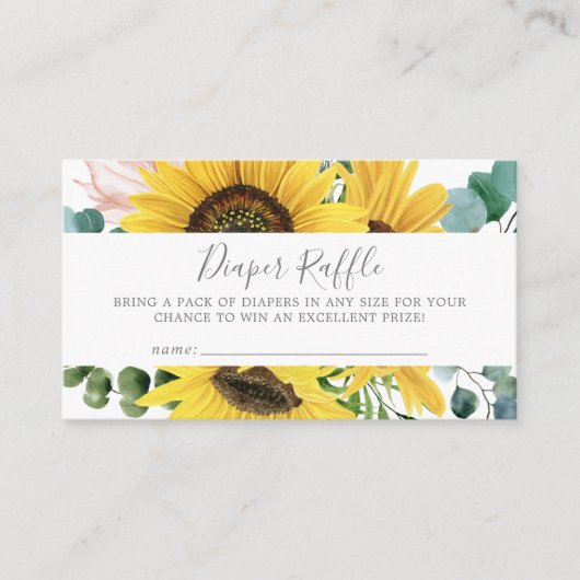 Rustikale Sonnenblumendusche Windelwanne Windelwan Begleitkarte (Vorderseite)