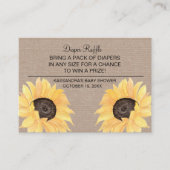 Rustikale Sonnenblumendusche Windelwanne Windelwan Begleitkarte (Vorderseite)