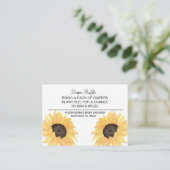 Rustikale Sonnenblumendusche Windelwanne Windelwan Begleitkarte (Stehend Vorderseite)
