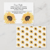 Rustikale Sonnenblumendusche Windelwanne Windelwan Begleitkarte (Vorne/Hinten)