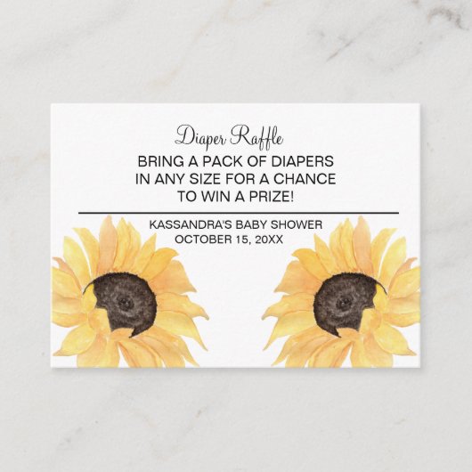 Rustikale Sonnenblumendusche Windelwanne Windelwan Begleitkarte (Vorderseite)