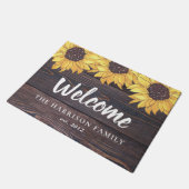 Rustikale Sonnenblumenfamilie Fußmatte (Schrägansicht)