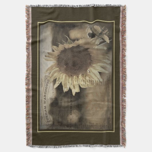 Rustikale Sonnenblumenfarm Decke (Vorderseite Vertikal)