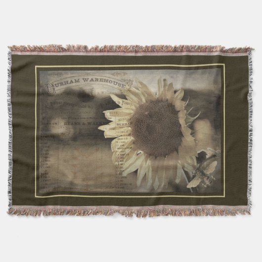 Rustikale Sonnenblumenfarm Decke (Vorderseite)