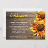 Rustikale Sonnenblumenfeier | Beerdigung Einladung (Vorderseite)
