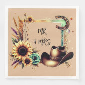 Rustikale Sonnenblumenfeier Napkins Serviette (Vorderseite)