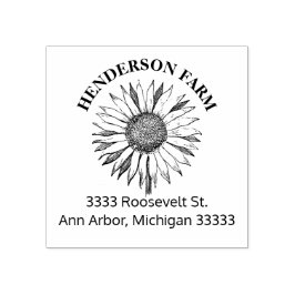 Rustikale Sonnenblumenfirma Rubber Briefmarke Gummistempel