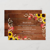 Rustikale Sonnenblumengarten mit Hochzeitskarten Begleitkarte (Vorne/Hinten)