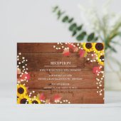 Rustikale Sonnenblumengarten mit Hochzeitskarten Begleitkarte (Stehend Vorderseite)