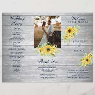 Rustikale Sonnenblumengrün - Gedecktes Hochzeitspr Flyer