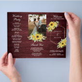 Rustikale Sonnenblumengrün - Gedecktes Hochzeitspr Flyer (Hand)