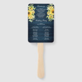 Rustikale Sonnenblumengrün Hochzeitsprogramm Fächer (Rückseite)