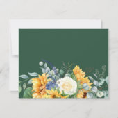 rustikale Sonnenblumengrün personalisiert Mitteilungskarte (Rückseite)