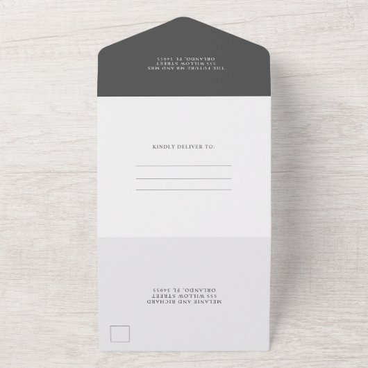 Rustikale Sonnenblumenhochzeit All In One Einladung (Außenbereich)