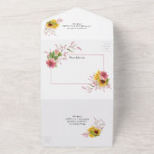 Rustikale Sonnenblumenhochzeit All In One Einladung (Außenbereich)