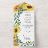 Rustikale Sonnenblumenhochzeit All In One Einladung (Innen Boden)