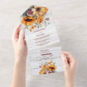 Rustikale Sonnenblumenhochzeit All In One Einladung (Abreißen)