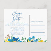 Rustikale Sonnenblumenhochzeit ändert das Datum Ankündigungspostkarte (Rückseite)