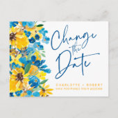 Rustikale Sonnenblumenhochzeit ändert das Datum Ankündigungspostkarte (Vorderseite)