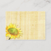Rustikale Sonnenblumenhochzeit Begleitkarte (Rückseite)