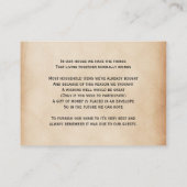 Rustikale Sonnenblumenhochzeit Begleitkarte (Rückseite)