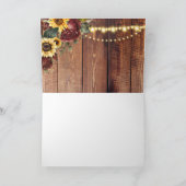 Rustikale Sonnenblumenhochzeit Dankeskarte (Innenseite)