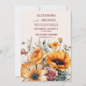 Rustikale Sonnenblumenhochzeit Einladung (Vorderseite)