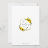 Rustikale Sonnenblumenhochzeit Einladung (Rückseite)