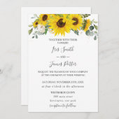 Rustikale Sonnenblumenhochzeit Einladung (Vorne/Hinten)