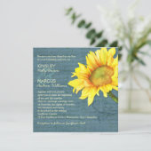 Rustikale Sonnenblumenhochzeit Einladung (Stehend Vorderseite)