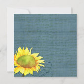 Rustikale Sonnenblumenhochzeit Einladung (Rückseite)