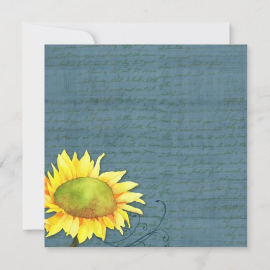 Rustikale Sonnenblumenhochzeit Einladung (Rückseite)