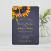 Rustikale Sonnenblumenhochzeit Einladung (Stehend Vorderseite)