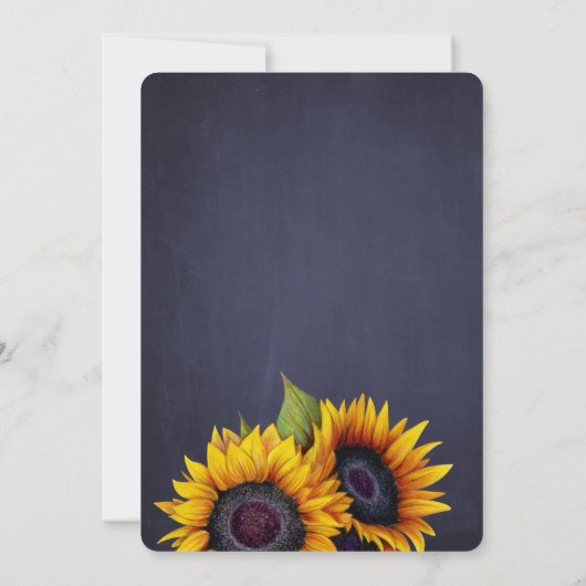 Rustikale Sonnenblumenhochzeit Einladung (Rückseite)