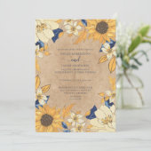 Rustikale Sonnenblumenhochzeit Einladung (Stehend Vorderseite)