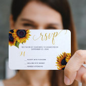 Rustikale Sonnenblumenhochzeit - elegante UAWG Begleitkarte