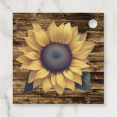 Rustikale Sonnenblumenhochzeit Geschenkanhänger (Rückseite)