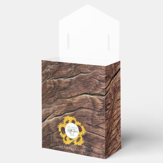 Rustikale Sonnenblumenhochzeit Geschenkschachtel (Geöffnet)