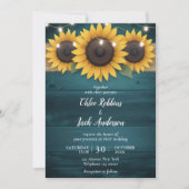 Rustikale Sonnenblumenhochzeit Hochzeit im Herbst Einladung (Vorderseite)