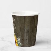 Rustikale Sonnenblumenhochzeit Pappbecher (Links)