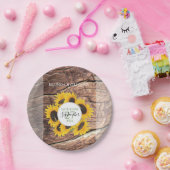 Rustikale Sonnenblumenhochzeit Pappteller (Party)