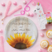 Rustikale Sonnenblumenhochzeit Pappteller (Party)