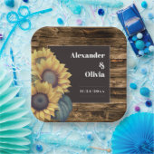 Rustikale Sonnenblumenhochzeit Pappteller (Party)