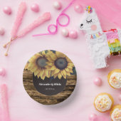 Rustikale Sonnenblumenhochzeit Pappteller (Party)