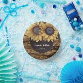 Rustikale Sonnenblumenhochzeit Pappteller (Party)