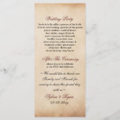 Rustikale Sonnenblumenhochzeit Programm (Rückseite)