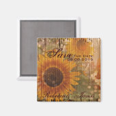 rustikale Sonnenblumenhochzeit retten das Datum Magnet (Vorderseite/Rückseite)