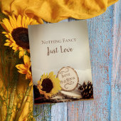 Rustikale Sonnenblumenhochzeit rettet das Datum Ankündigungspostkarte